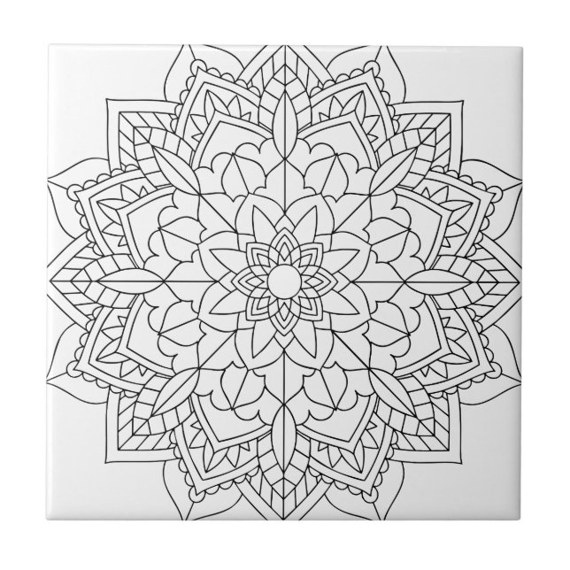 Lotus Flower Mandala Tile (Front)