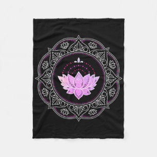 Lotus Flower Mandala Yoga Lotus Design Lotus Flowe Fleece Blanket