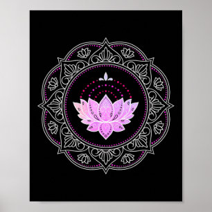 Lotus Flower Mandala Yoga Lotus Design Lotus Flowe Poster