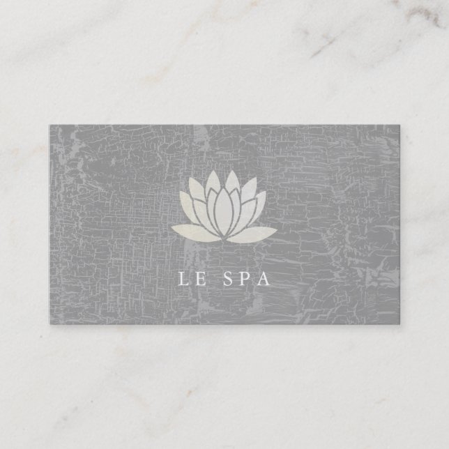 Lotus Flower / Marbled Grey Business Card (Front)