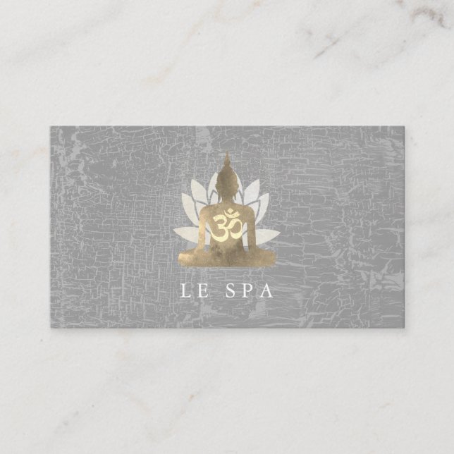 Lotus Flower / Marbled Grey | Yoga Business Card (Front)