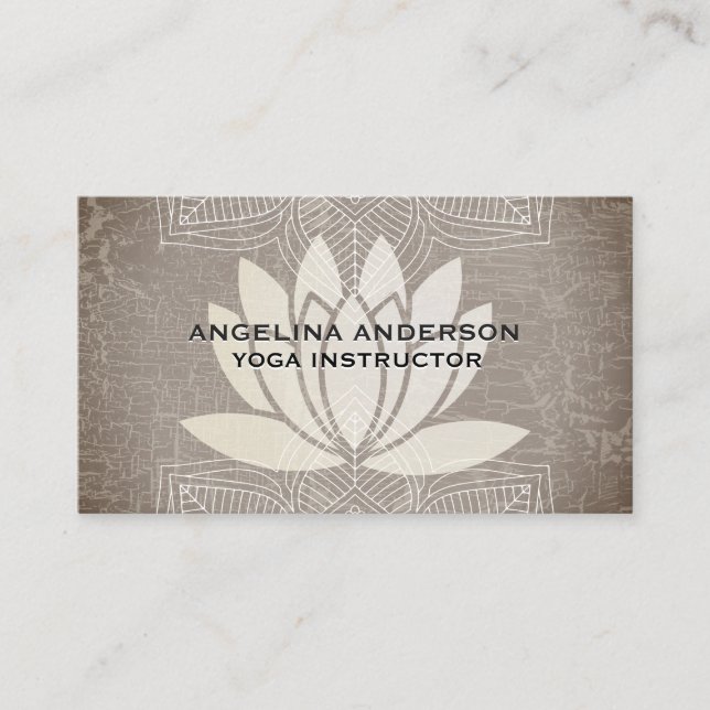 Lotus Flower Marbled | Yoga Teacher | Yoga Studio Business Card (Front)