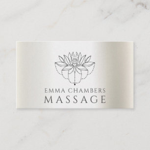 Lotus Flower Massage Therapist  Business Card