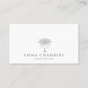 Lotus Flower Meditation Teacher  Business Card