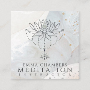 Lotus Flower Meditation Teacher  Square Business Card