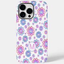 Lotus Flower Monogram Simple Pink Pastel Green