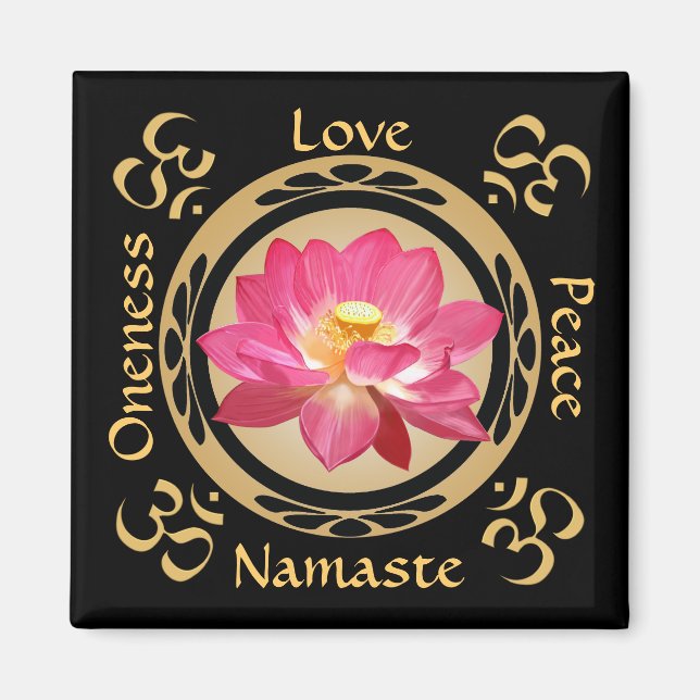 Lotus Flower Namaste OM Magnet (Front)