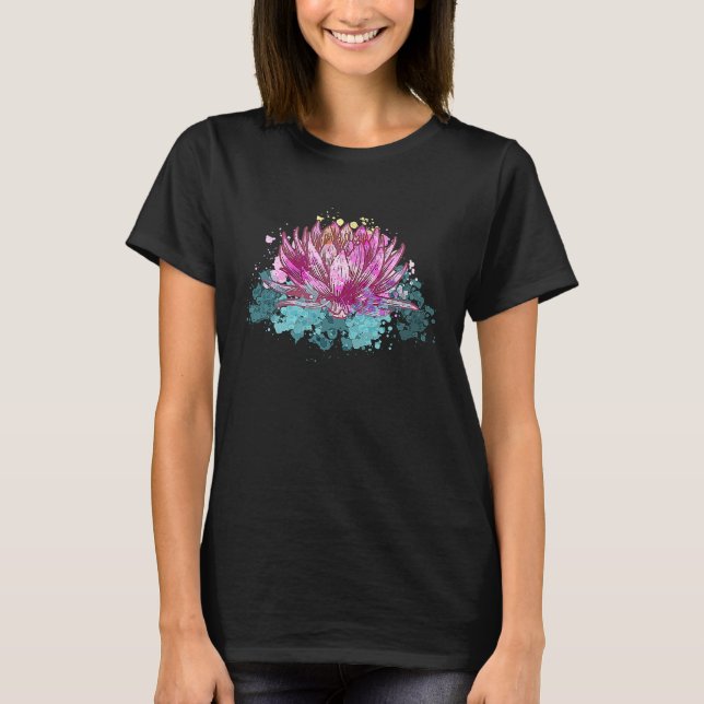 Lotus Flower Namaste Spiritual Yoga Floral Meditat T-Shirt (Front)