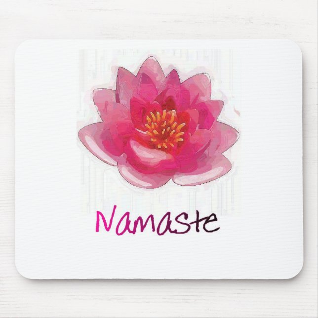 Lotus Flower "Namaste" Yoga Gifts Mouse Mat (Front)
