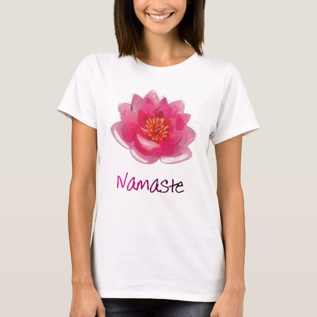 Lotus Flower "Namaste" Yoga Gifts T-Shirt (Front)