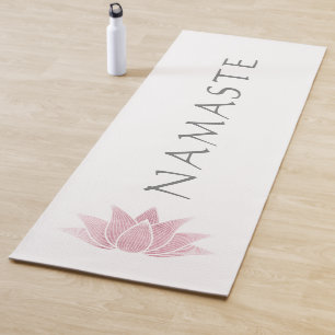Lotus Flower Namaste Yoga Instructor Minimalist Mat