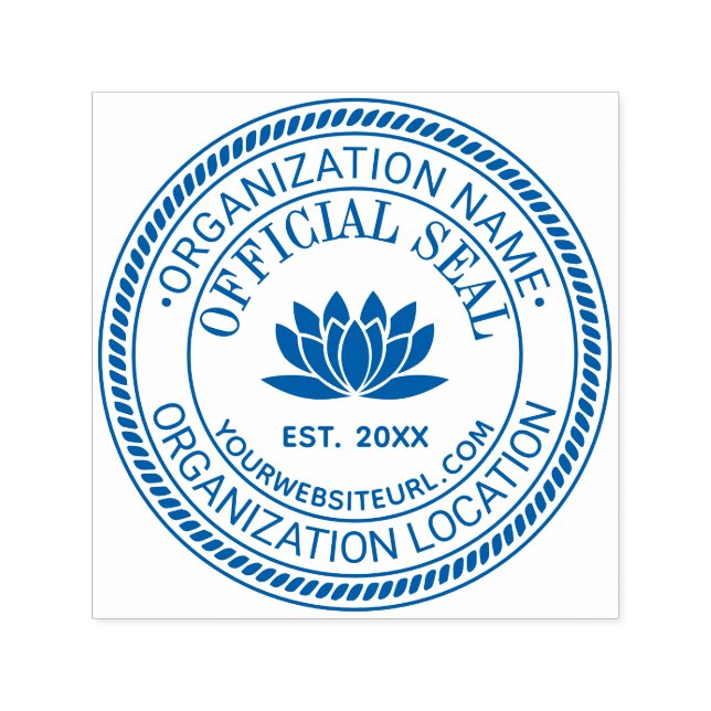 Lotus Flower Official Seal Name Loc URL Est Self-inking Stamp (Design)