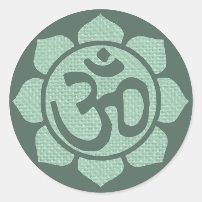 lotus flower ohm classic round sticker (Front)