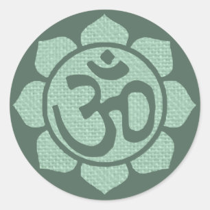 lotus flower ohm classic round sticker