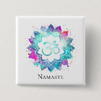 *~* Lotus Flower OM AUM Symbol Watercolor  Mandala