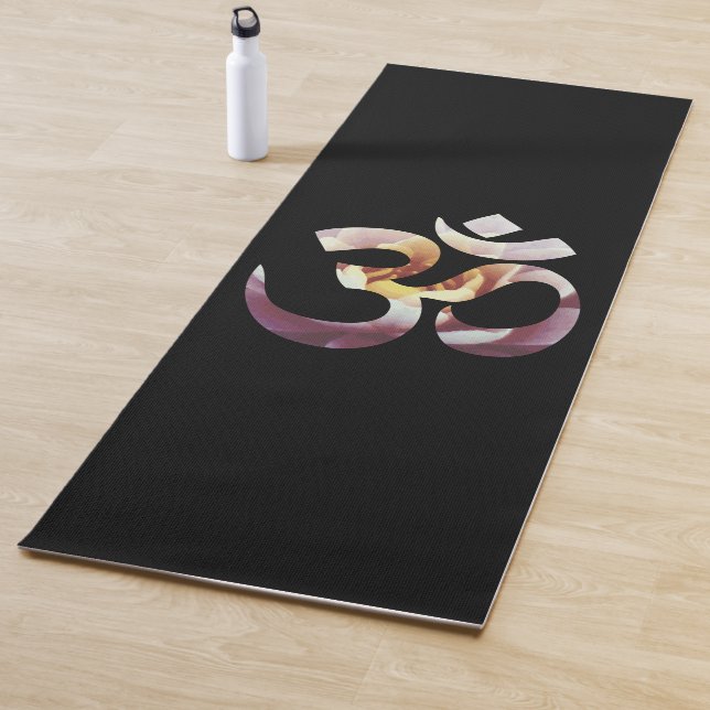 Lotus Flower Om Mantra Yoga Mat Meditation Dark (In Situ)