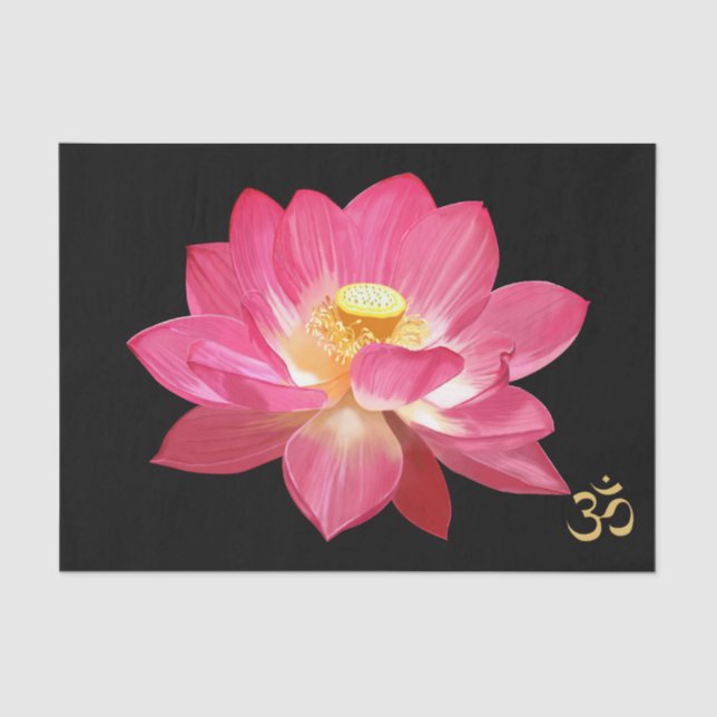 Lotus Flower Om Tissue Paper Paper (Front)