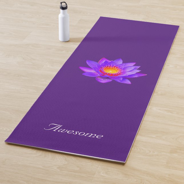 Lotus Flower on Royal Purple Yoga Mat (In Situ)