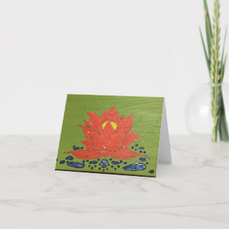 Lotus flower on wood note card