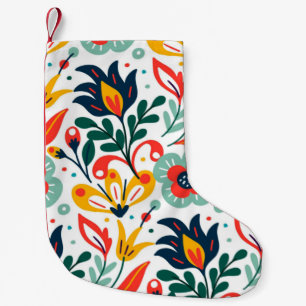 Lotus flower pattern small christmas stocking