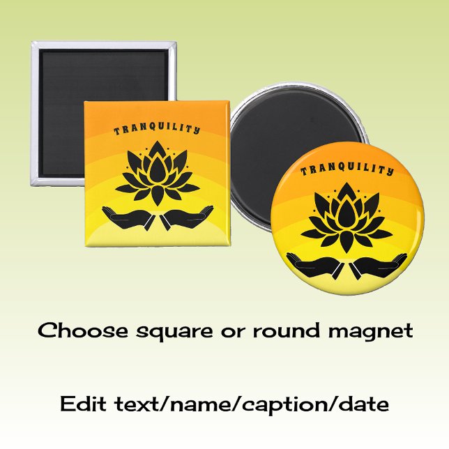 Lotus flower peaceful silhouette yellow orange magnet (Creator Uploaded)