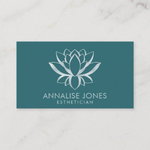 Lotus Flower  - Pearl Powder Blue Green  Business Card