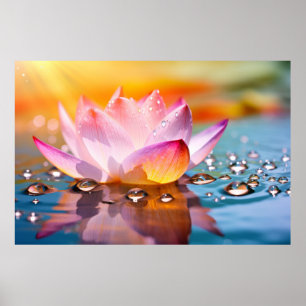 Lotus Flower Petal Nature Serene Calm Poster
