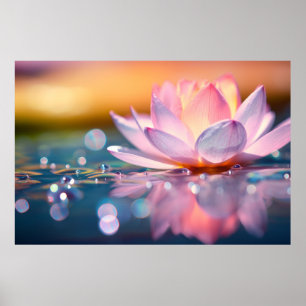 Lotus Flower Petal Nature Serene Calm Poster