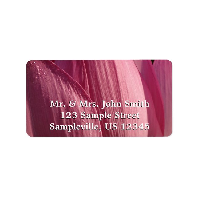 Lotus Flower Petals Pink Floral Label (Front)