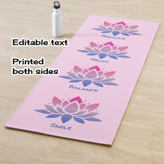 Lotus flower pink double sided yoga mat