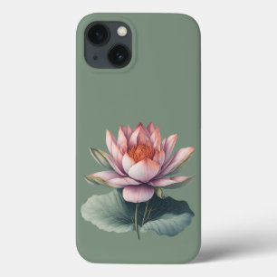 Lotus Flower Pink Watercolor iPhone 13 Case