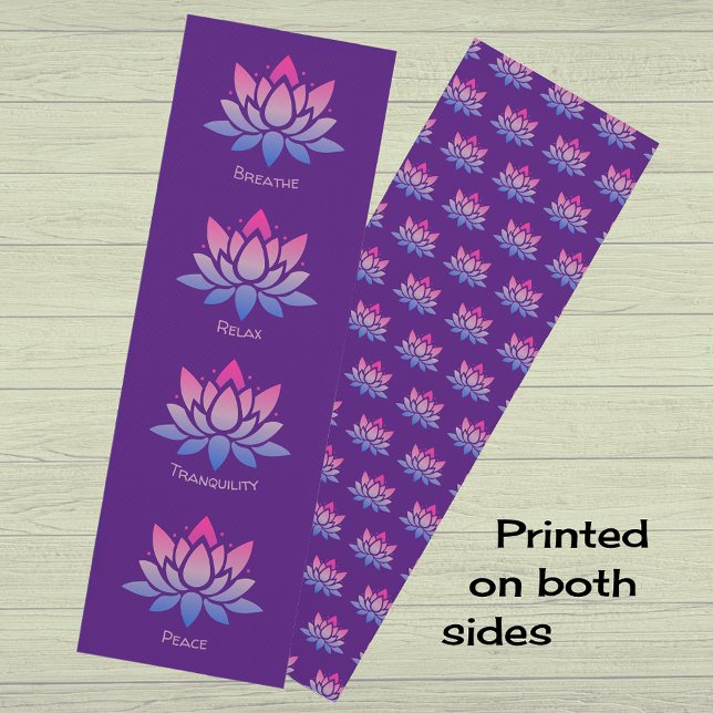 Lotus flower purple double sided yoga mat (Creator Uploaded)