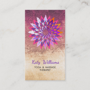 Lotus Flower Purple Yoga  Meditation Holistic Business Card