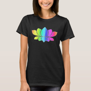 Lotus Flower Rainbow Yoga Namaste Meditation Women T-Shirt