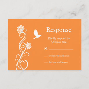 Lotus Flower RSVP (bright orange) Card