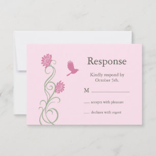 Lotus Flower RSVP (pink) Card