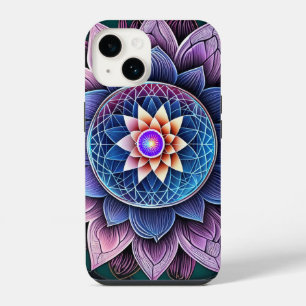 Lotus Flower Sacred Geometry Throat Chakra Reiki iPhone 14 Case