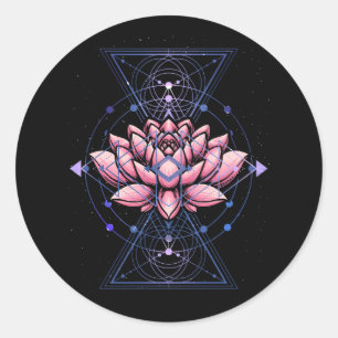 Lotus Flower Sacred Geometry Yoga Meditation Spiri Classic Round Sticker