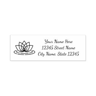 Lotus flower self inking return address stamps