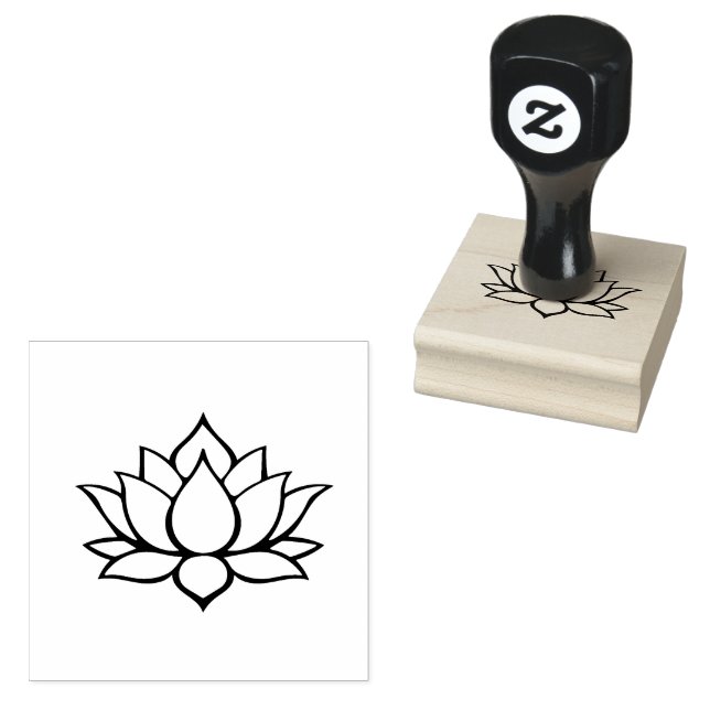 LOTUS FLOWER Sign Punch Cards loyalty card  Rubber Stamp (Stamped)