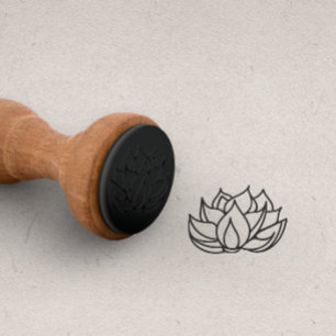 LOTUS FLOWER Sign Punch Cards loyalty card  Rubber Stamp