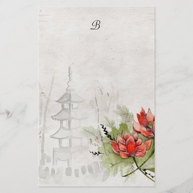 Lotus Flower Stationery (Front)