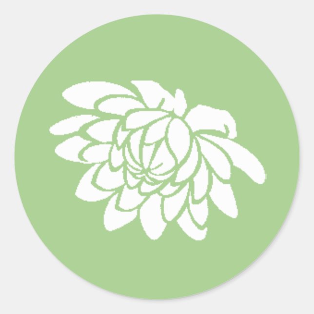 Lotus Flower Sticker (green) (Front)