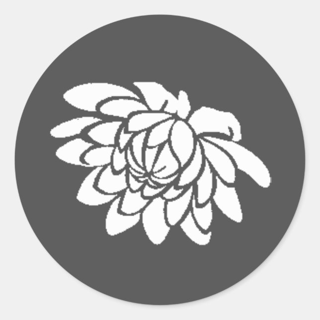 Lotus Flower Sticker (grey) (Front)