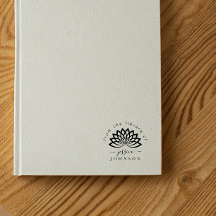 Lotus Flower Stylish From The Library Of Book Rubber Stamp