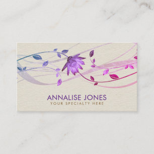 Lotus Flower Swirl  on Canvas Business Card