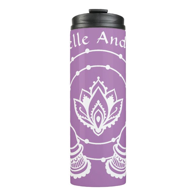 Lotus Flower Thermal Tumbler (Front)