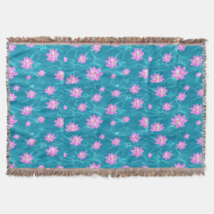Lotus Flower Throw Blanket