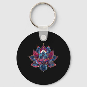 Lotus Flower Vintage Japanese Zen Buddhism Yoga _1 Key Ring