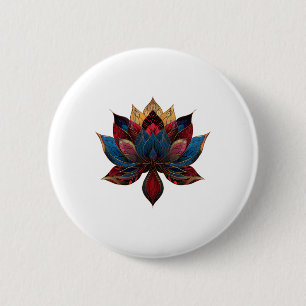 Lotus Flower Vintage Japanese Zen Buddhism Yoga _4 6 Cm Round Badge